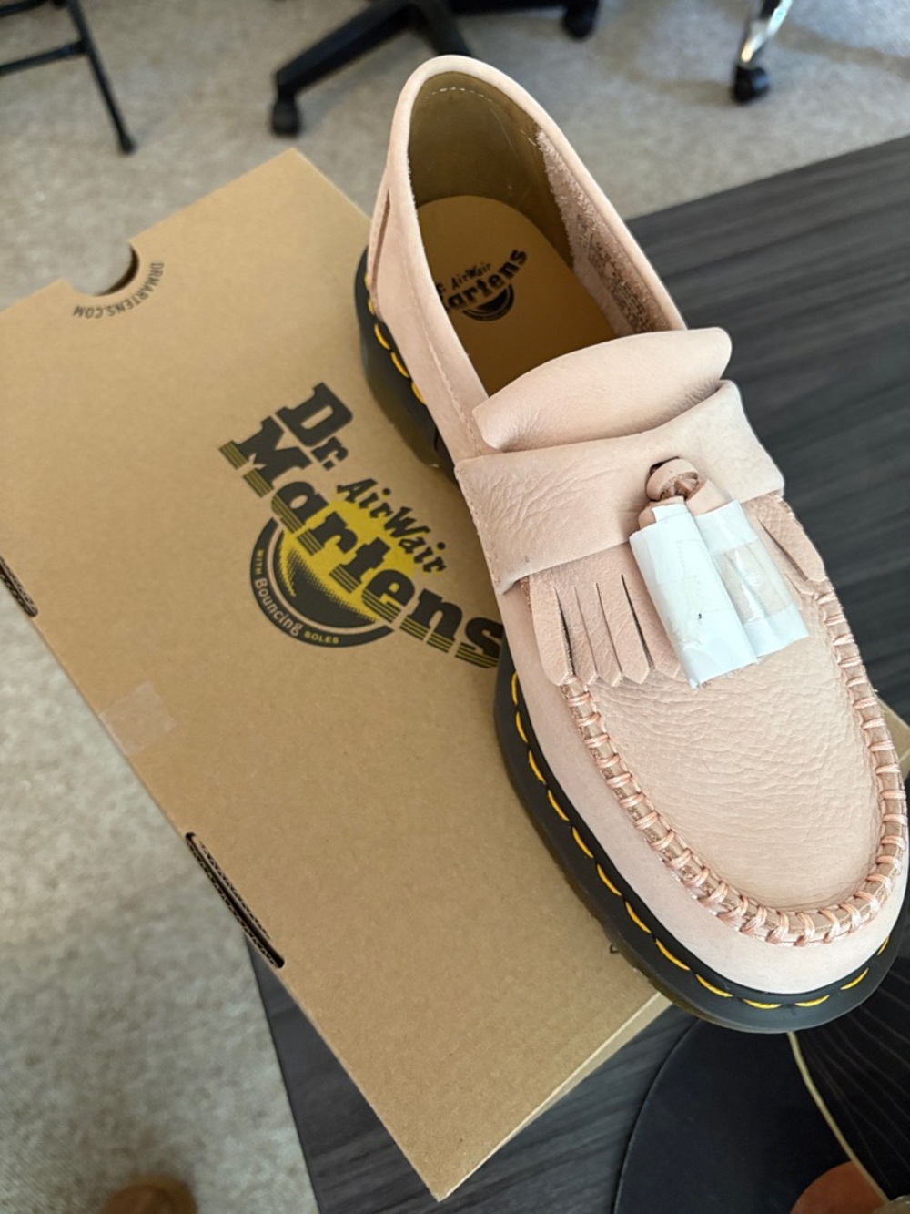 Dr. Martens Blush Pink Tassel Kiltie Loafer